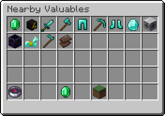 Compass item tracking menu